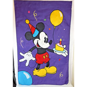 Vintage Mickey Large Decorative Flag Happy Birthday Mickey 28"x44"